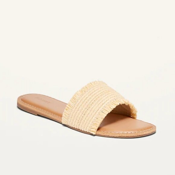 Old Navy Shoes - NWOT Old Navy Raffia Slides